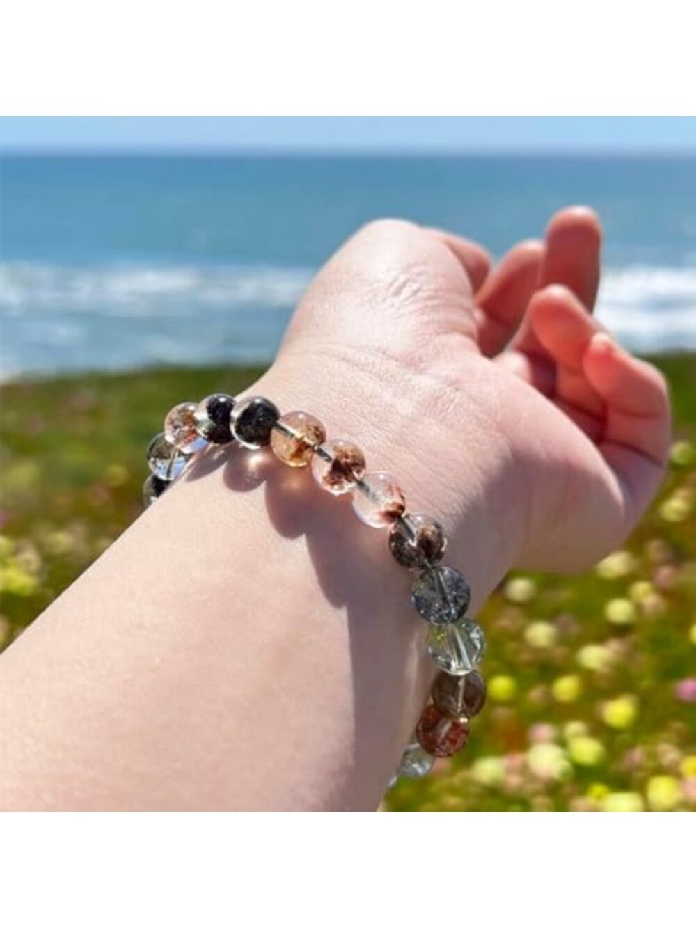 Natural Crystal Gemstone Bracelet | Healing Energy Quartz Bead | Handcrafted - Picture 5 of 5